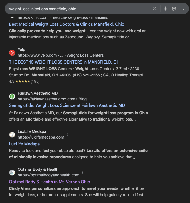 Weight Loss Injections Mansfield OH ranking screenshot