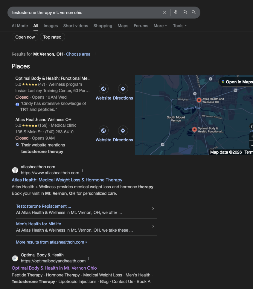 Testosterone Therapy Mt Vernon OH ranking screenshot