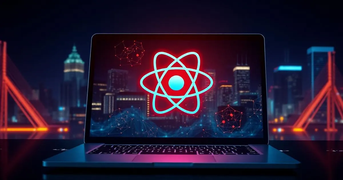 Columbus AI website design showing React-powered website with AI search optimization and neural network connections
