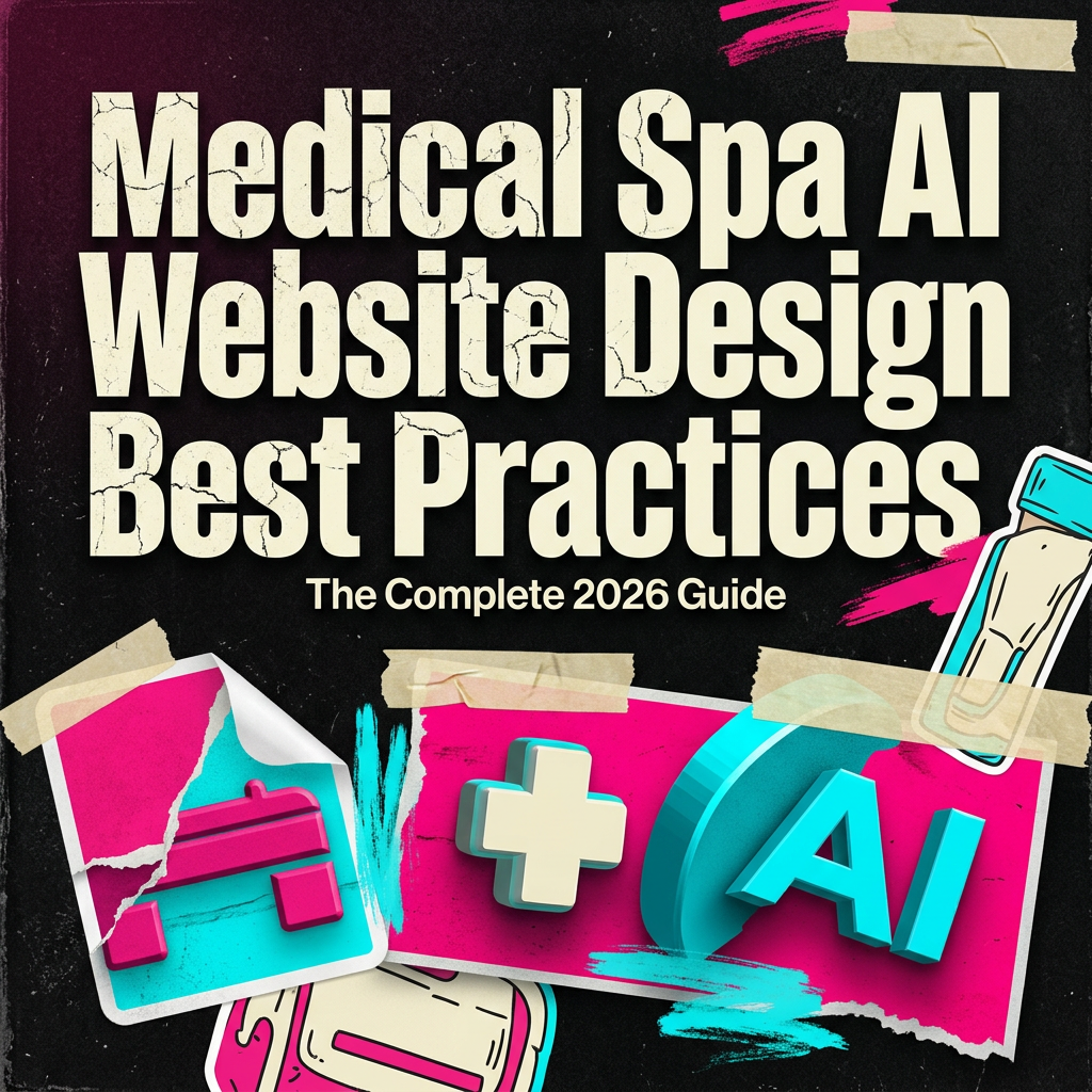 Medical Spa AI Website Design Best Practices: The Complete 2026 Guide — vivid editorial cover from The Real Social Company.