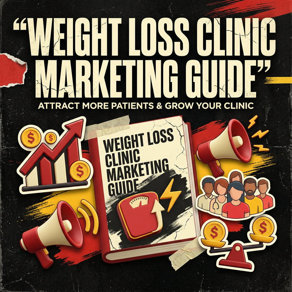 Weight Loss Clinic Marketing Guide: Attract More Patients — vivid editorial cover from The Real Social Company.