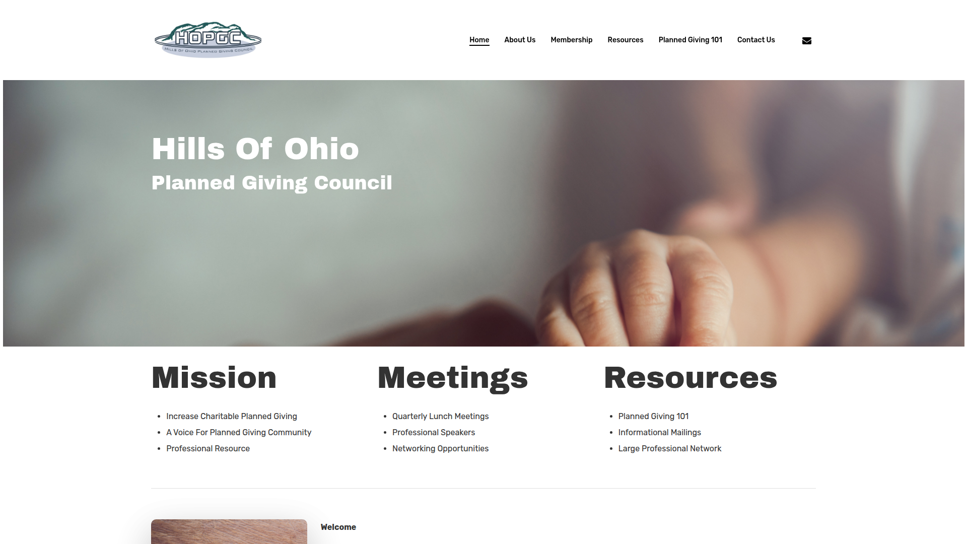 Hills of Ohio Planned Giving Council AI Website Design