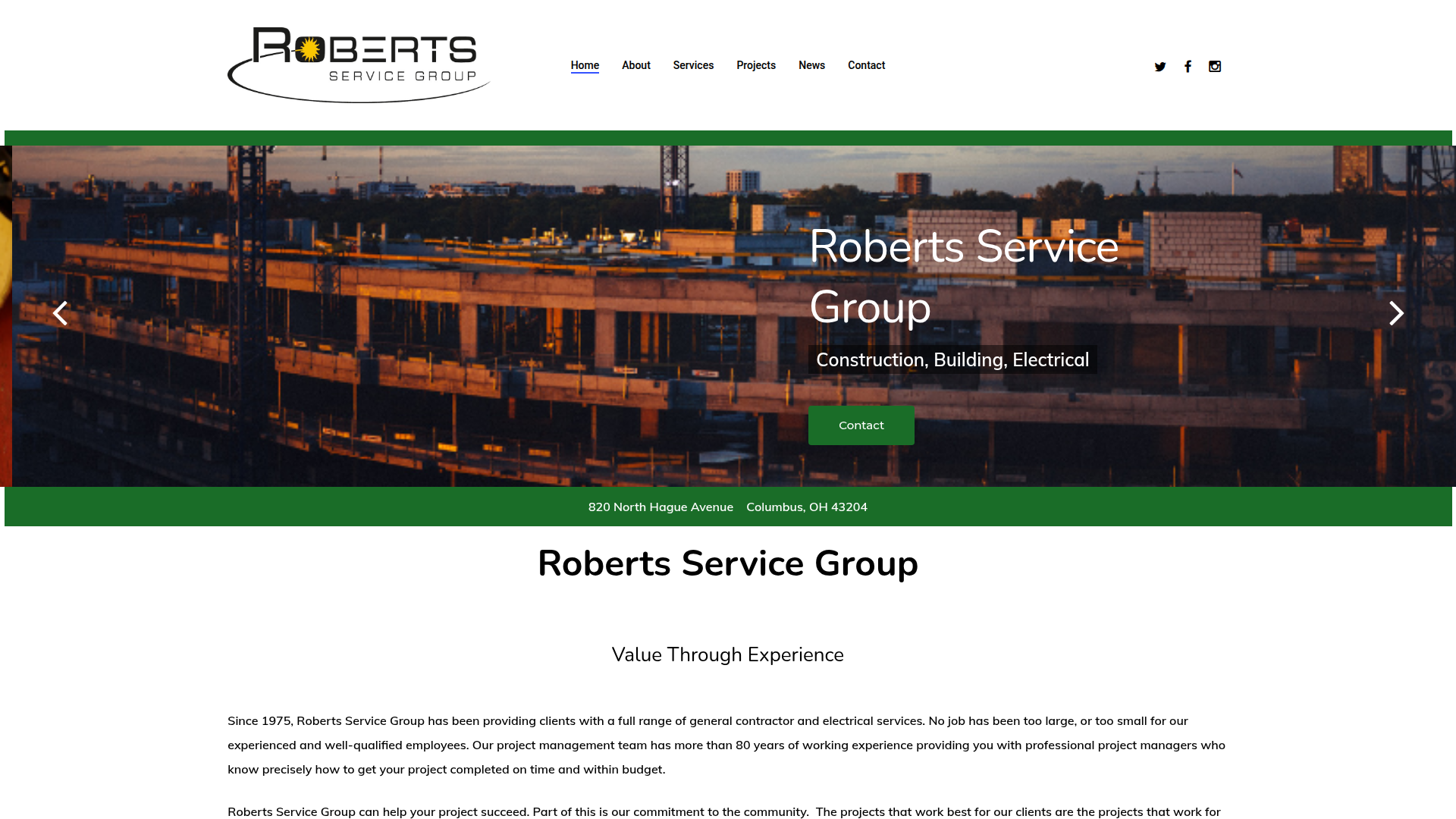 Roberts Service Group Columbus Ohio AI Website Design