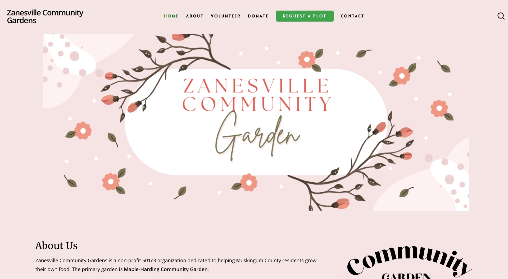 Zanesville Community Gardens Ohio AI Website Design