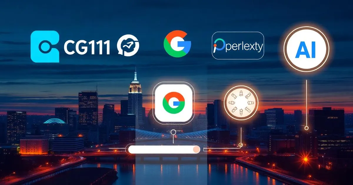 How to rank on ChatGPT and AI search platforms for Columbus Ohio businesses showing AI platform logos over city skyline